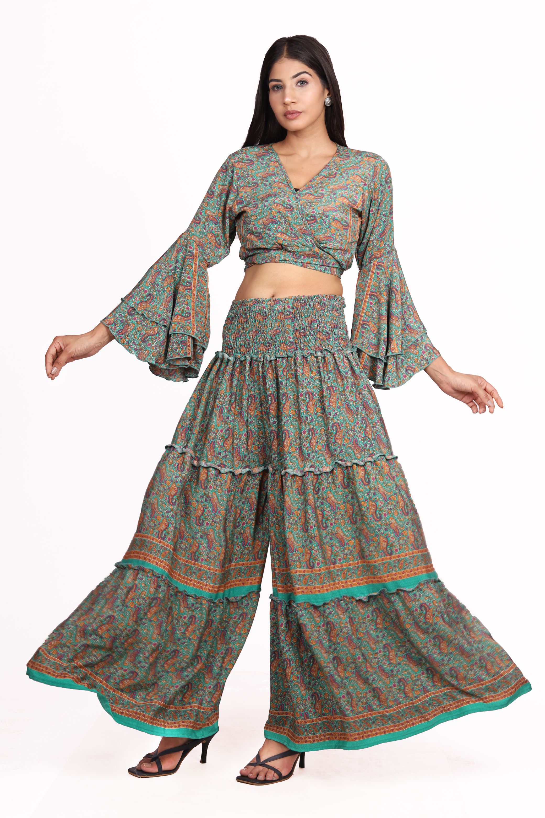 Wrap Top-Plazzo Set